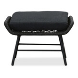 Dex loungestoel tuin met voetenbank | touw + aluminium | Lava Grey