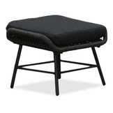 Dex loungestoel tuin met voetenbank | touw + aluminium | Lava Grey