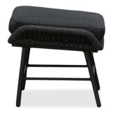 Dex loungestoel tuin met voetenbank | touw + aluminium | Lava Grey