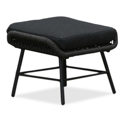 Dex voetenbank | touw + aluminium | Lava Grey