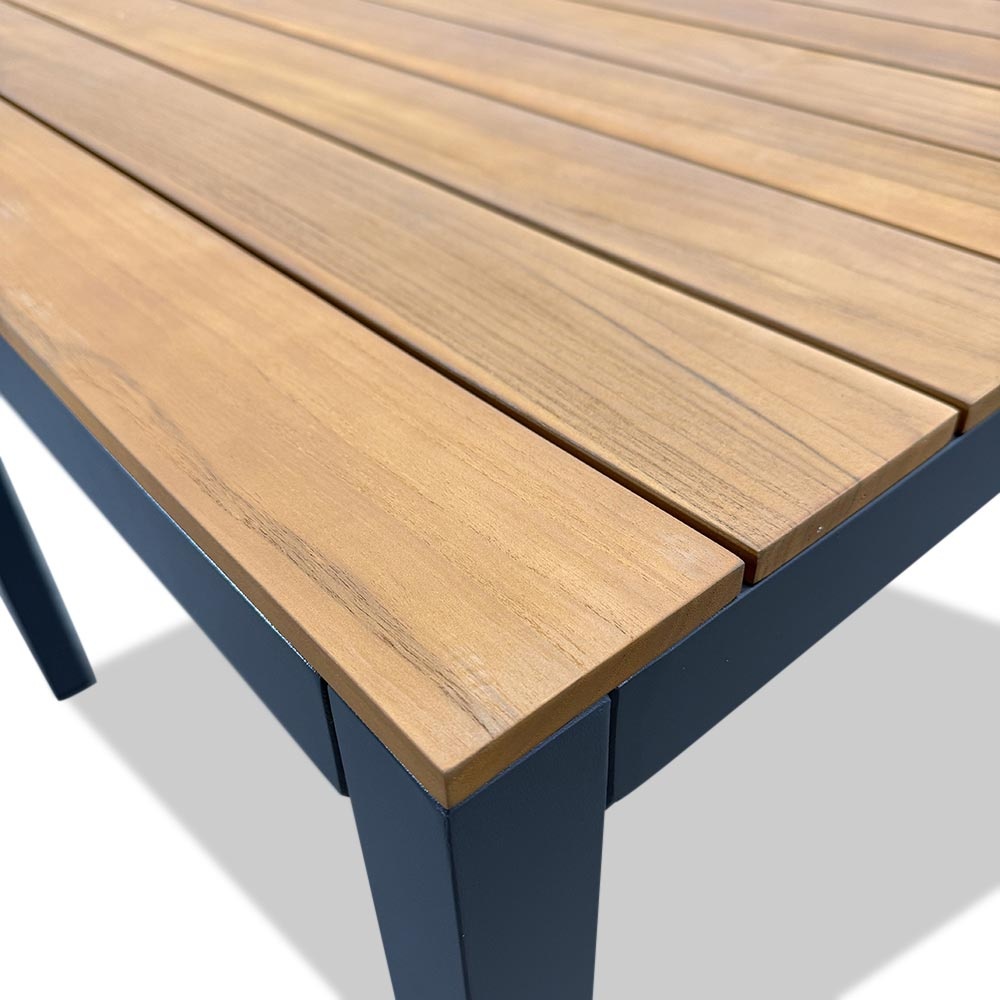 Delta/Padua olijfgroen dining tuinset | 4 personen | teakhout + touw | 160cm
