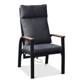 Delta/Annecy antraciet dining tuinset | 4 personen | teakhout + aluminium | 160cm