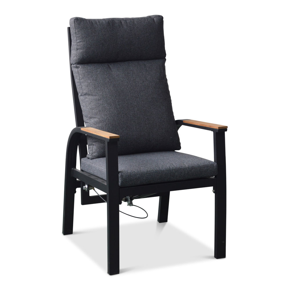 Delta/Annecy antraciet dining tuinset 5-delig | teakhout + aluminium | 160cm
