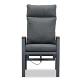 Delta/Annecy antraciet dining tuinset | 4 personen | teakhout + aluminium | 160cm