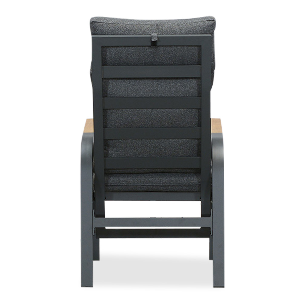 Delta/Annecy antraciet dining tuinset 5-delig | teakhout + aluminium | 160cm