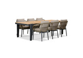 Vigo/Dakota beige/antraciet dining tuinset | 6 personen | teakhout + touw | 260cm