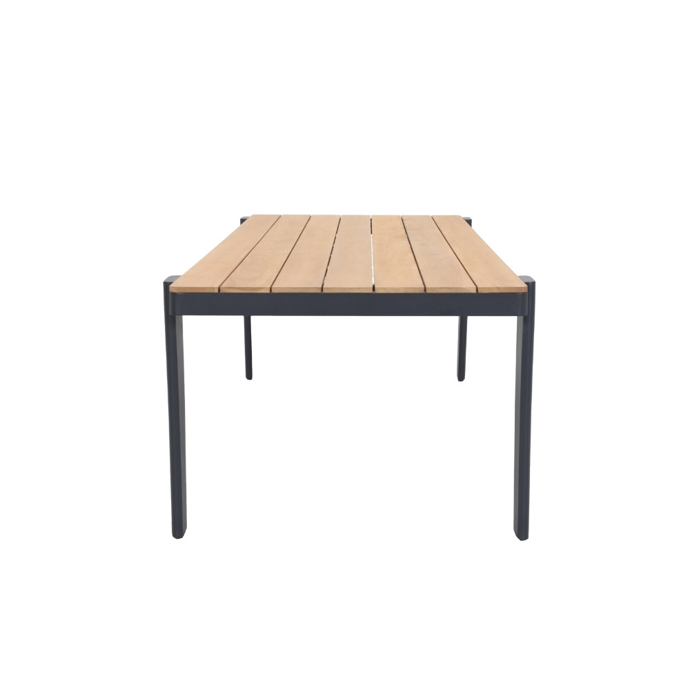 Vigo/Seville zwart dining tuinset 7-delig | teakhout + touw | 260cm