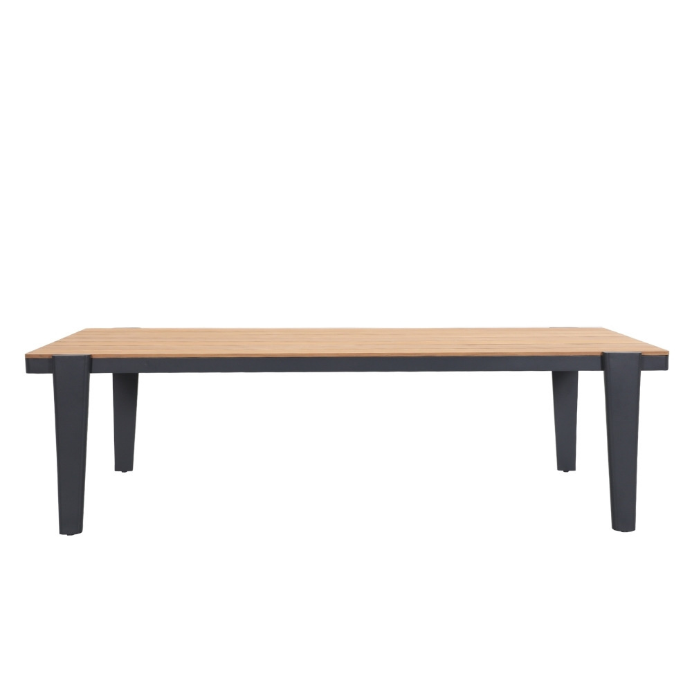 Vigo/Seville zwart dining tuinset 7-delig | teakhout + touw | 260cm