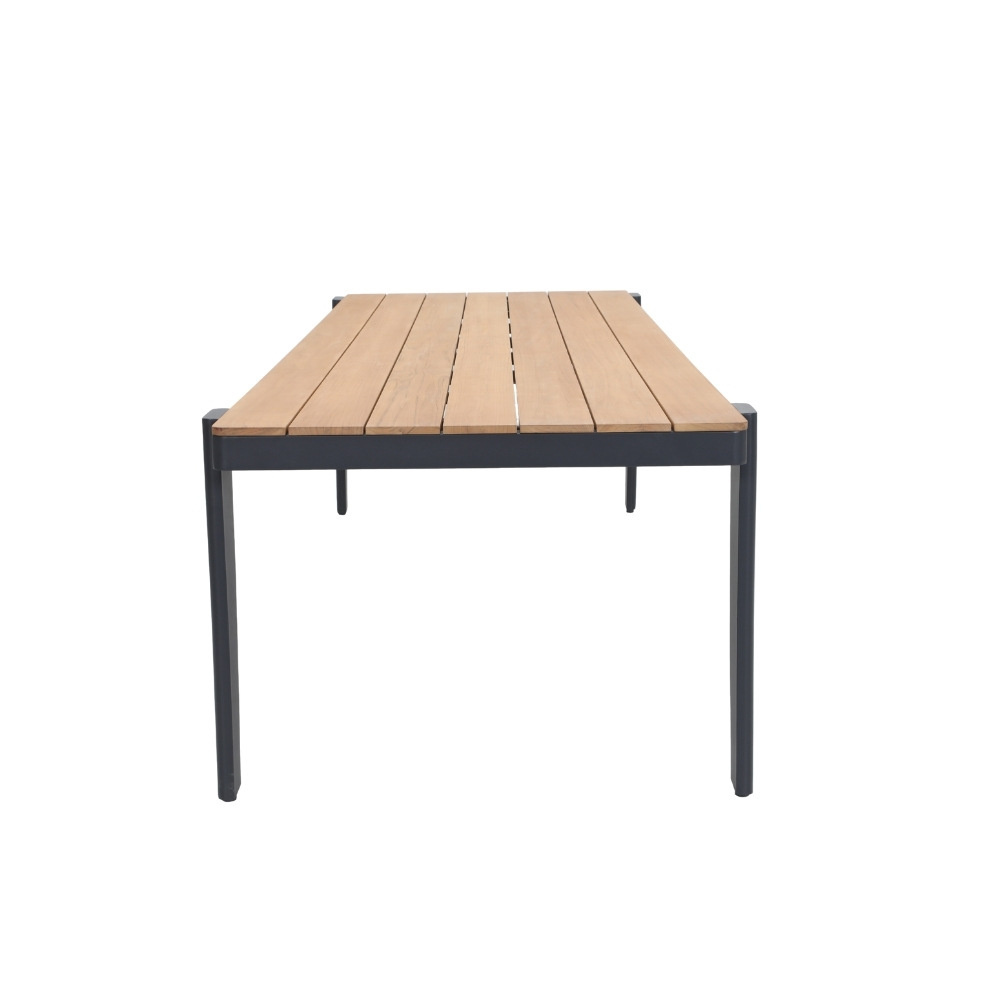 Vigo/Seville zwart dining tuinset 9-delig | teakhout + touw | 320cm