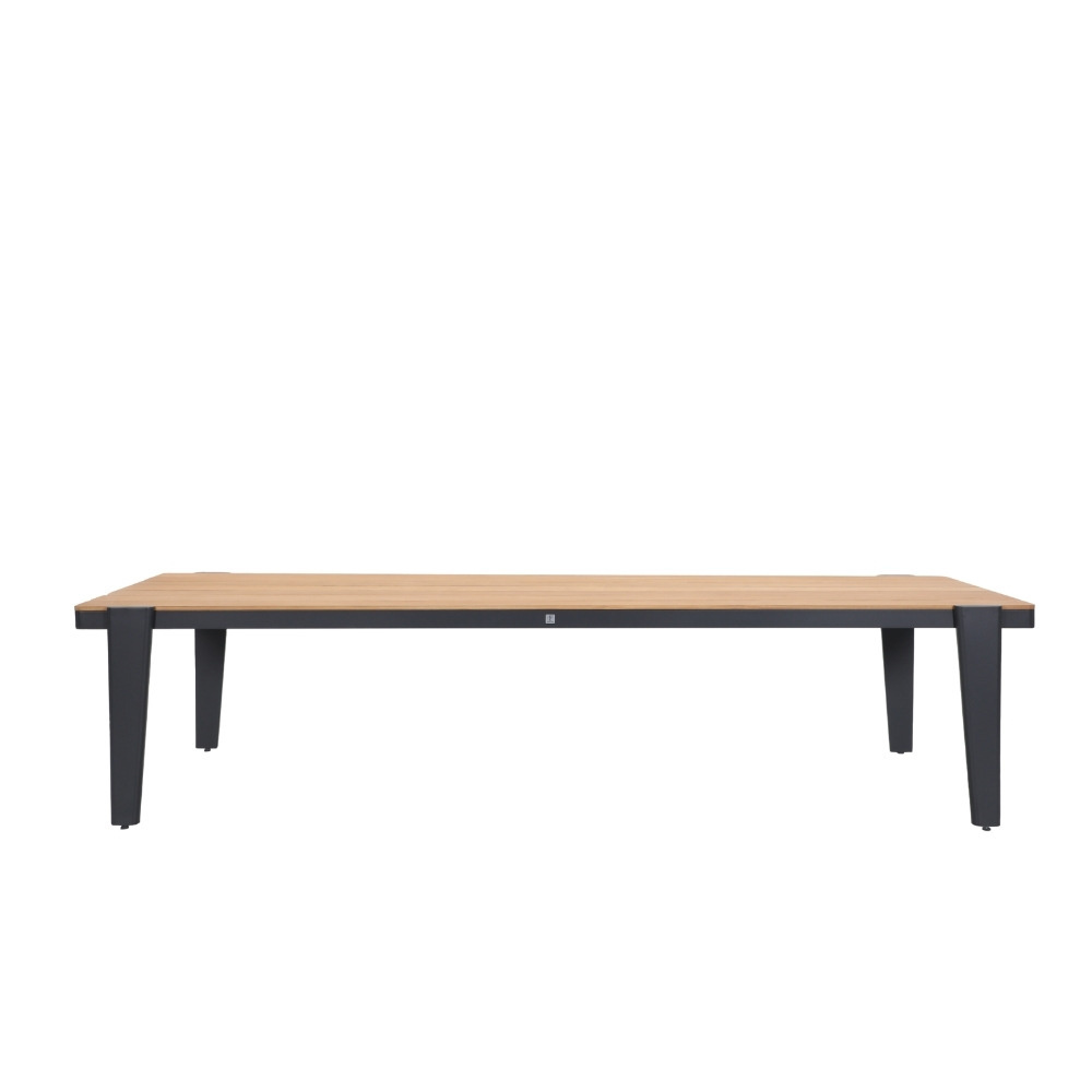 Vigo/Seville zwart dining tuinset 9-delig | teakhout + touw | 320cm