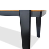 Vigo/Seville zwart dining tuinset | 8 personen | teakhout + touw | 320cm