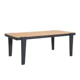 Vigo/Tulum Lava Grey dining tuinset | 4 personen | teakhout + touw | 200cm