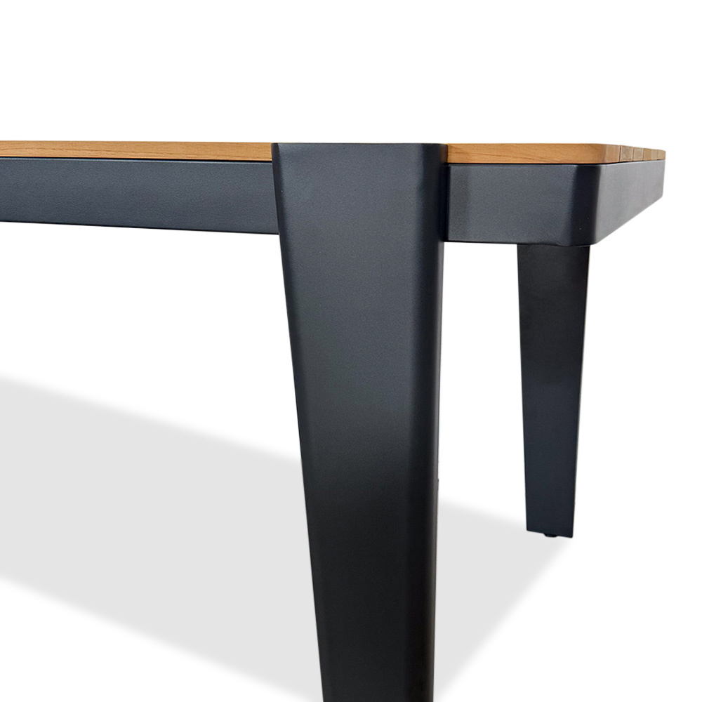 Vigo/Tulum Lava Grey dining tuinset 5-delig | teakhout + touw | 200cm