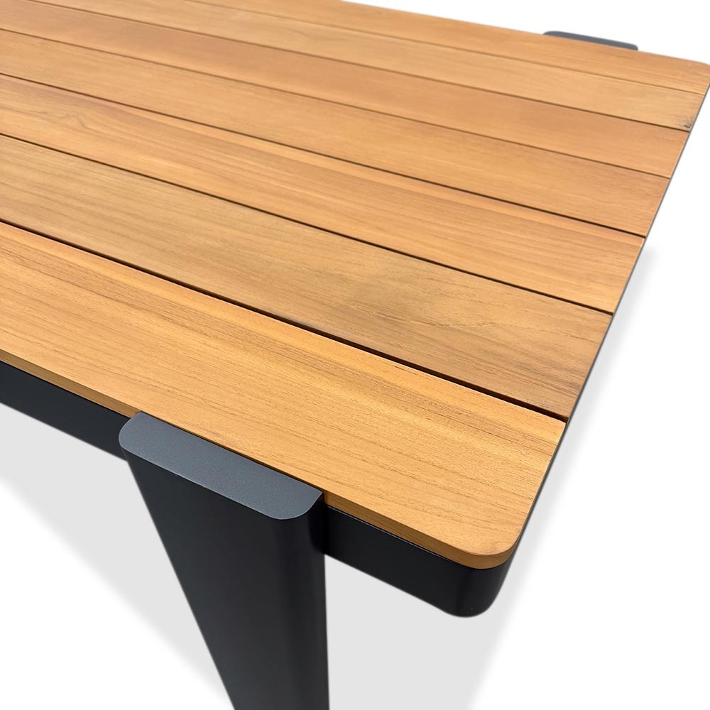 Vigo/Tulum Lava Grey dining tuinset 5-delig | teakhout + touw | 200cm
