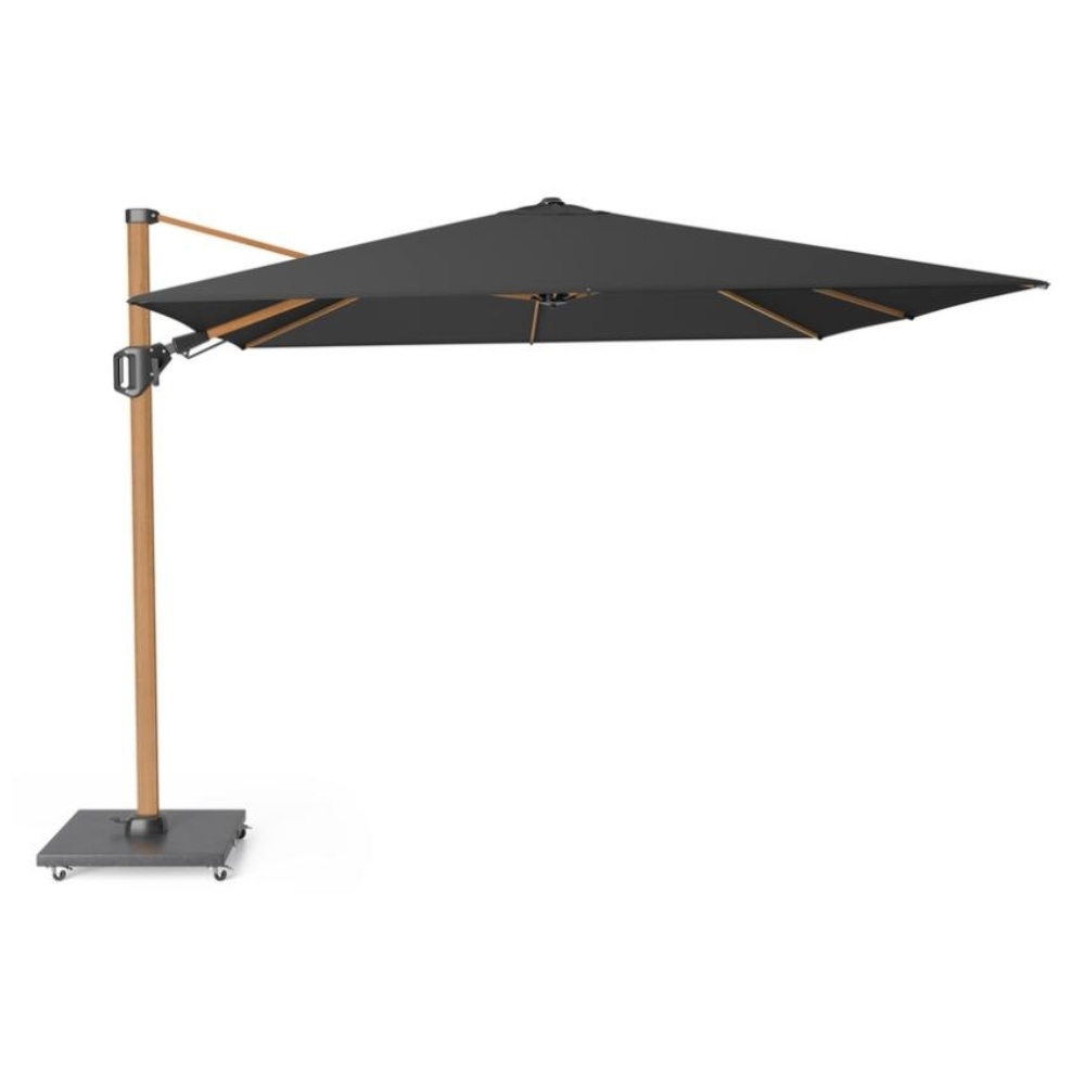 Challenger T² zweefparasol - premium doek | 300x300cm  | Faded Black/Teak look afbeelding