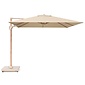 Platinum Challenger T² zweefparasol - premium doek | 300x300cm  | Champagne/Teak look