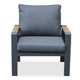 Lola stoel-bank loungeset 5 personen | aluminium + polywood | antraciet | 4-delig