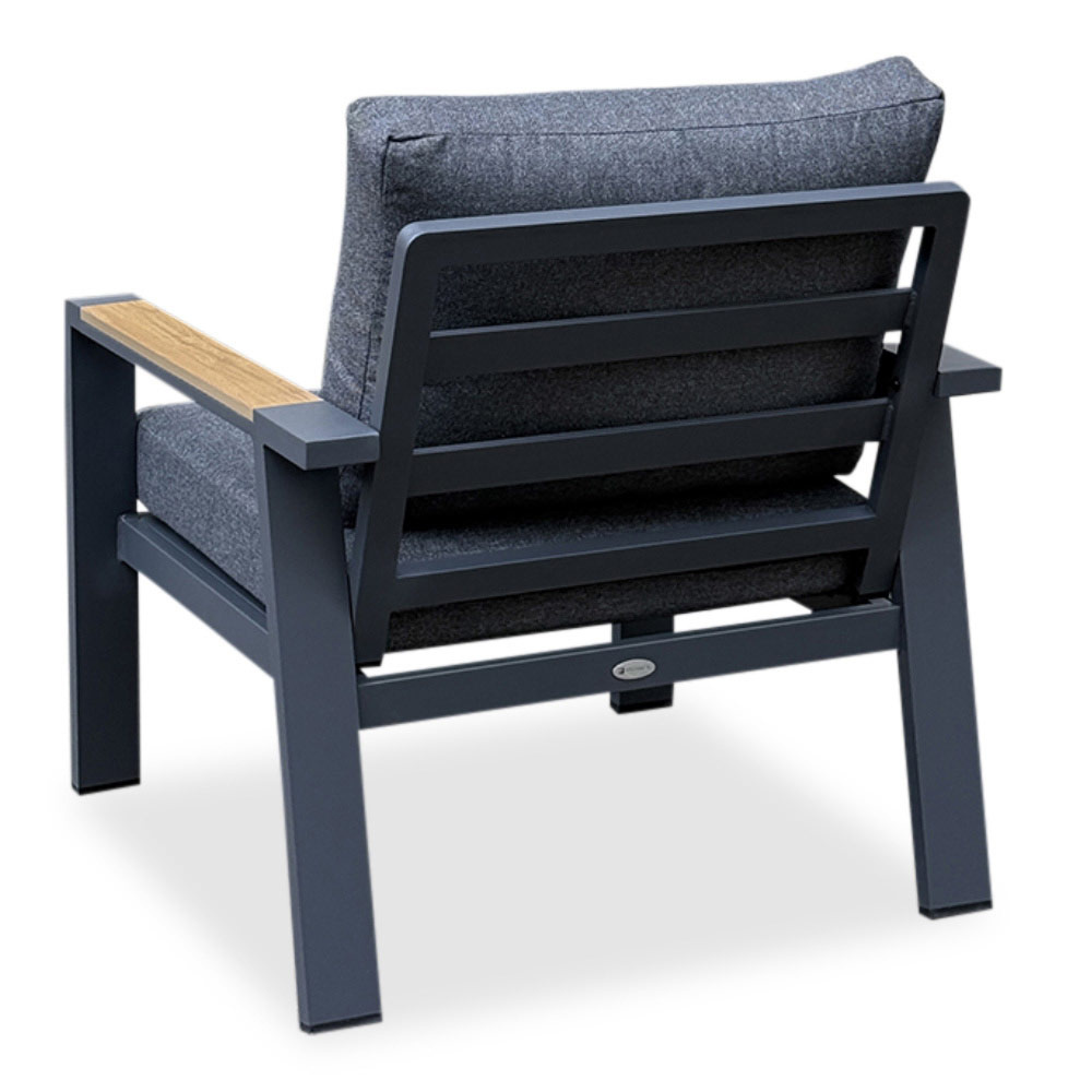 Lola stoel-bank loungeset 5 personen | aluminium + polywood | antraciet | 4-delig