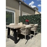 Rico dining tuinstoel set van 8 | aluminium + touw | zand