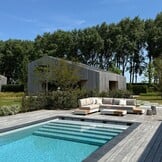 Verona hoek loungeset met all weather kussens 6 personen | aluminium + teakhout | beige | 4-delig - 345x275cm