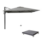 Beaufort zweefparasol - premium doek | 320x320cm met Modena parasolvoet 120kg | Manhattan