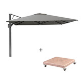 Beaufort zweefparasol - premium doek | 320x320cm met Venezia parasolvoet 120kg | Manhattan