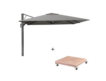 Beaufort zweefparasol - premium doek | 320x320cm met Venezia parasolvoet 120kg | Manhattan