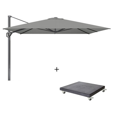 Challenger T¹ zweefparasol - premium doek | 350x350cm met Modena parasolvoet 120kg | Manhattan