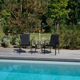Toledo dining tuinstoel set van 4 | aluminium + textileen | antraciet