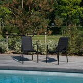 Toledo dining tuinstoel set van 4 | aluminium + textileen | antraciet