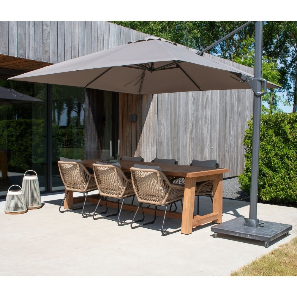 Alba/Portofino Sahara Dust dining tuinset | 6 personen | teakhout + touw | 250cm