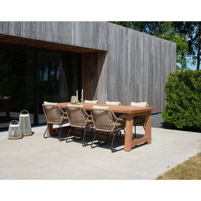 Alba/Portofino Sahara Dust dining tuinset | 6 personen | teakhout + touw | 250cm