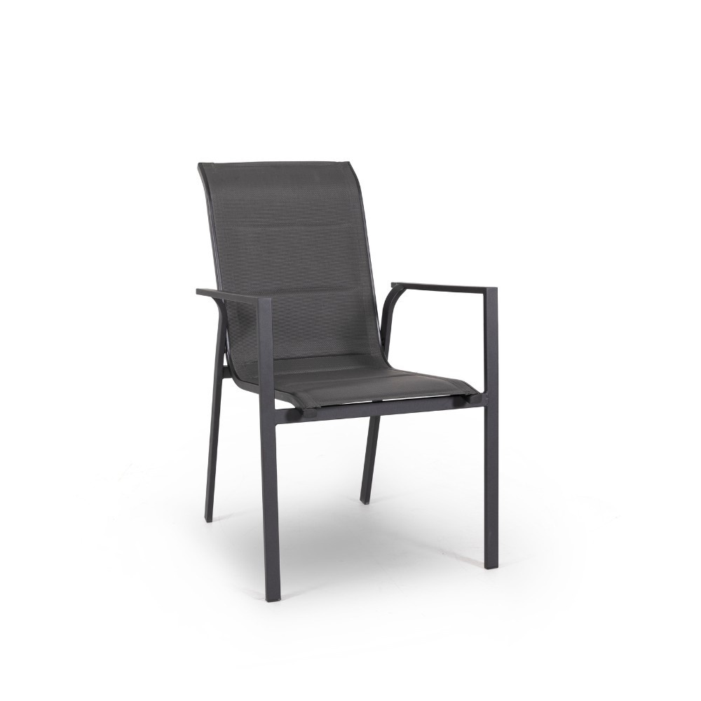 Dallas antraciet/Toledo dining tuinset | 6 personen | polywood + aluminium | 220cm