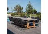 Veltis/Harper Lava Grey dining tuinset | 8 personen | betonlook + touw | 300cm