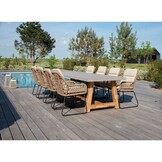 Veltis/Valencia Sahara Dust dining tuinset | 8 personen | betonlook + touw | 300cm