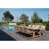 Veltis/Valencia Sahara Dust dining tuinset | 8 personen | betonlook + touw | 300cm