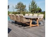 Veltis/Valencia Sahara Dust dining tuinset | 8 personen | betonlook + touw | 300cm