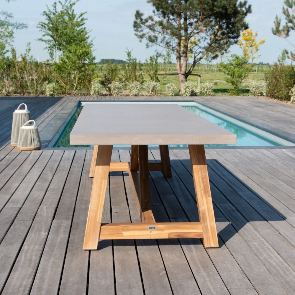 Veltis/Valencia Sahara Dust dining tuinset | 8 personen | betonlook + touw | 300cm