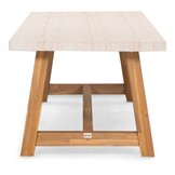 Velora/Valencia Sahara Dust dining tuinset | 6 personen | travertin + touw | 250cm