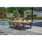 Vigo/Portofino Sahara Dust dining tuinset | 4 personen | teakhout + touw | 200cm