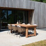 Lucca dining tuinstoel stapelbaar | wicker + aluminium | zand