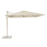 Beaufort zweefparasol - premium doek | 320x320cm met Modena parasolvoet 120kg | Champagne/Sandstone