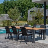 Toledo dining tuinstoel set van 4 | aluminium + textileen | antraciet