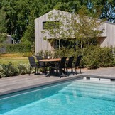 Toledo dining tuinstoel set van 4 | aluminium + textileen | antraciet