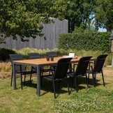 Delta dining tuintafel 6 personen | teakhout + aluminium | Natural Teak | 220cm