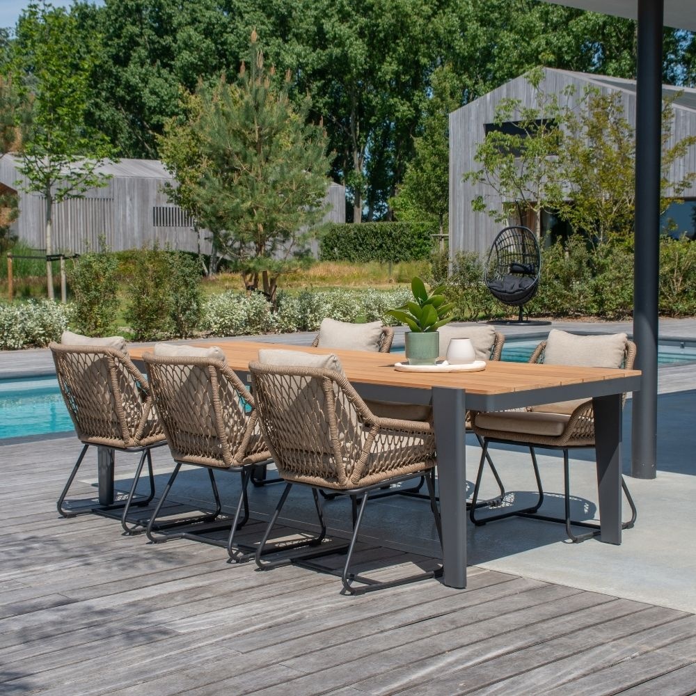 Vigo dining tuintafel | aluminium + teak | Teak | 260cm