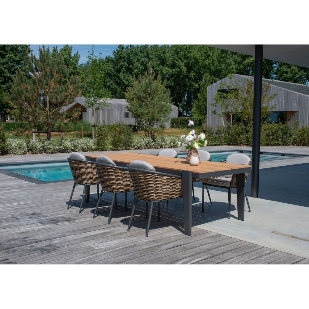 Vigo dining tuintafel | aluminium + teak | Teak | 260cm
