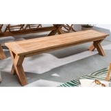 Riga/Harper Lava Grey stoel-bank dining tuinset | 6 personen | hardhout + touw | 250cm