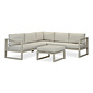 LUX outdoor living Cordoba hoek loungeset 6 personen | aluminium | beige | 4-delig - 228x228cm