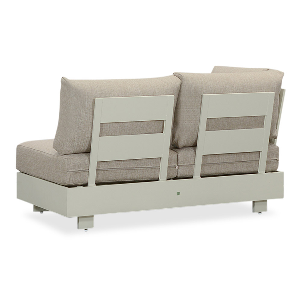 Verona hoek loungeset met all weather kussens 6 personen | aluminium + teakhout | beige | 4-delig - 345x275cm